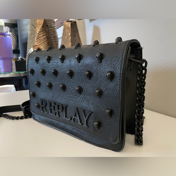 Replay Black Crossbody Bag with Skull Accents - Picture 4 of 4